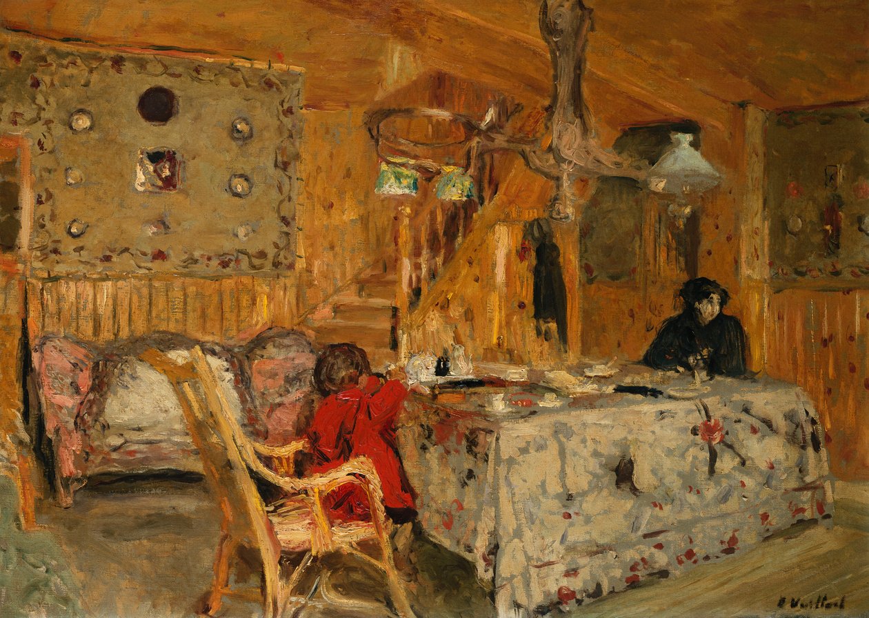 دينيس ناتانسون ومارسيل آرون في البيت الصيفي ، فيرفيل ، نورماندي ، ج .1910 بواسطة إدوارد فويلارد