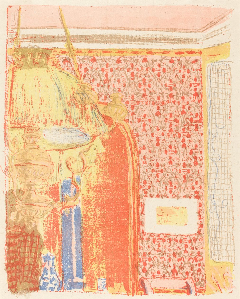 الداخلية مع خلفية الوردي III Interieur aux خيمة الورد الثالث ، ج. 1896 تم نشره عام 1899. بواسطة إدوارد فويلارد