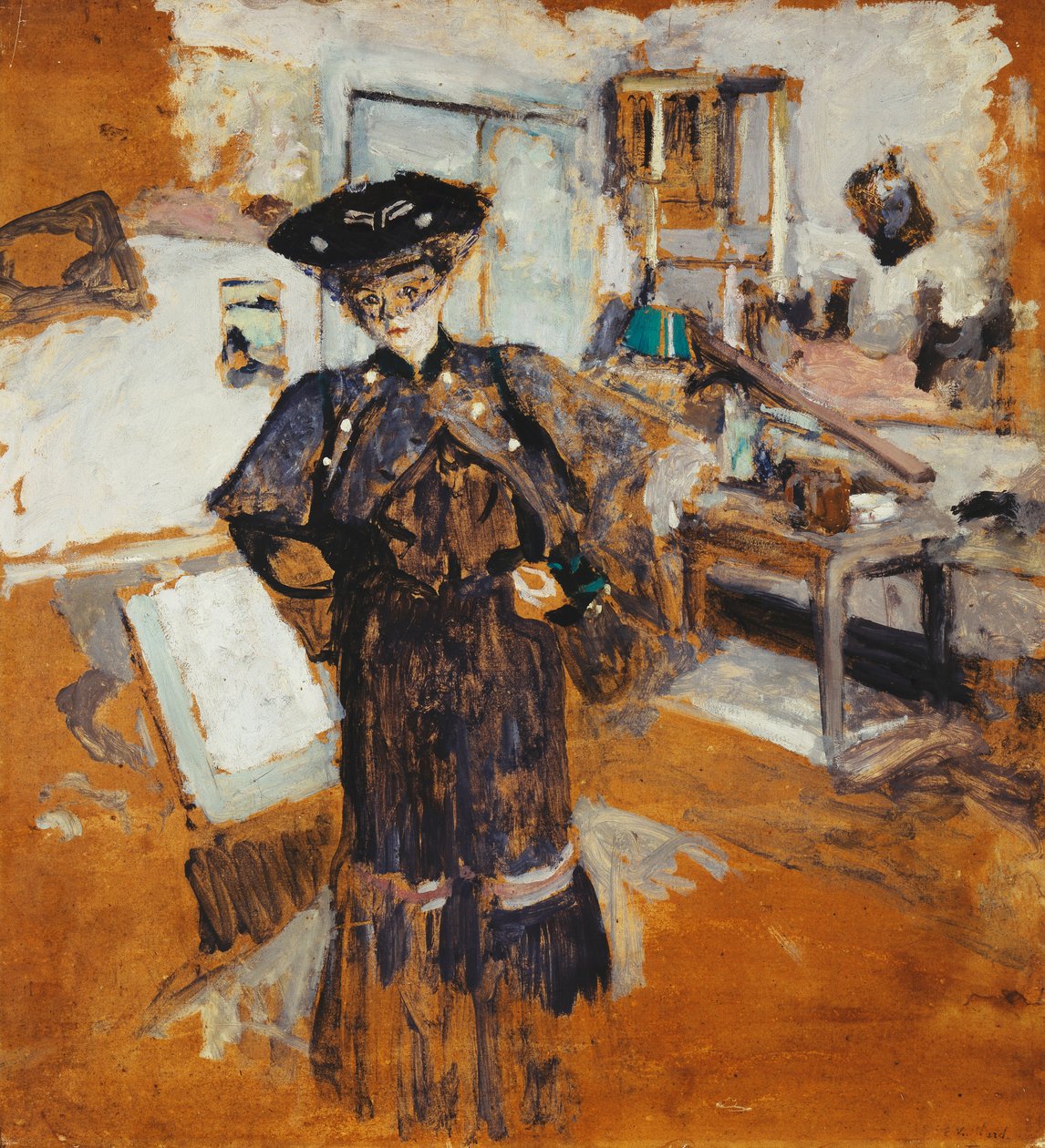 سيدة في الحجاب ، مع اليدين على الوركين ؛ سيدة على الحجاب ، يد على الوركين ، c.1902-03 بواسطة إدوارد فويلارد