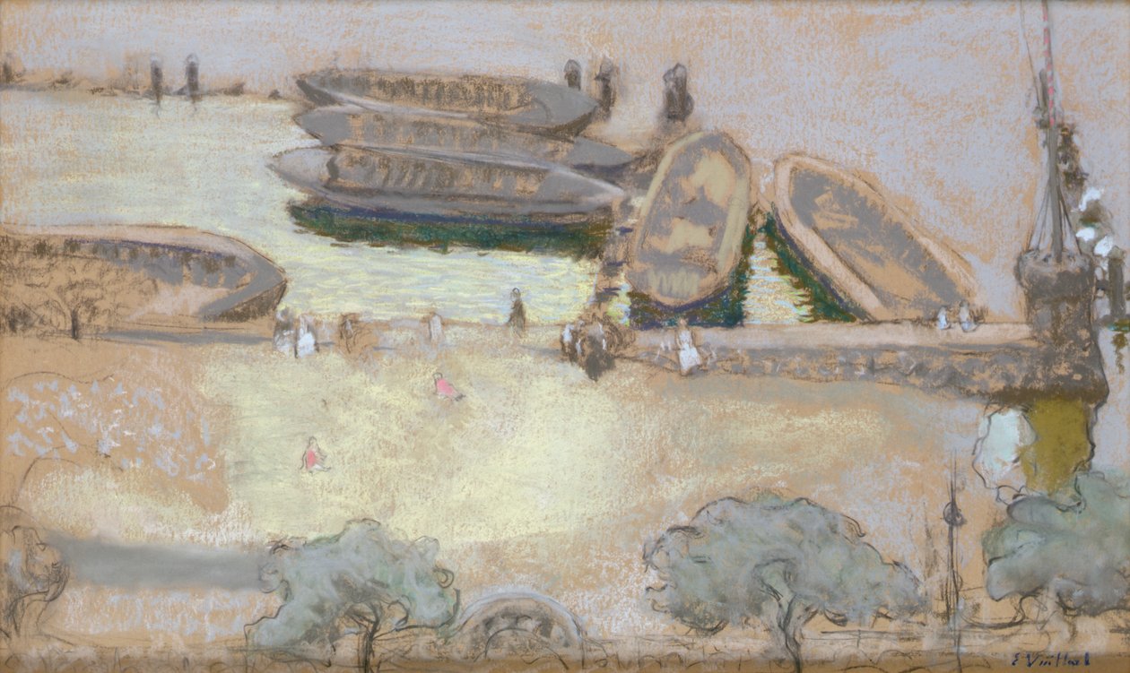 Loschplatz على ال Aussenalster ، 1913 (الباستيل على البطاقة) بواسطة إدوارد فويلارد