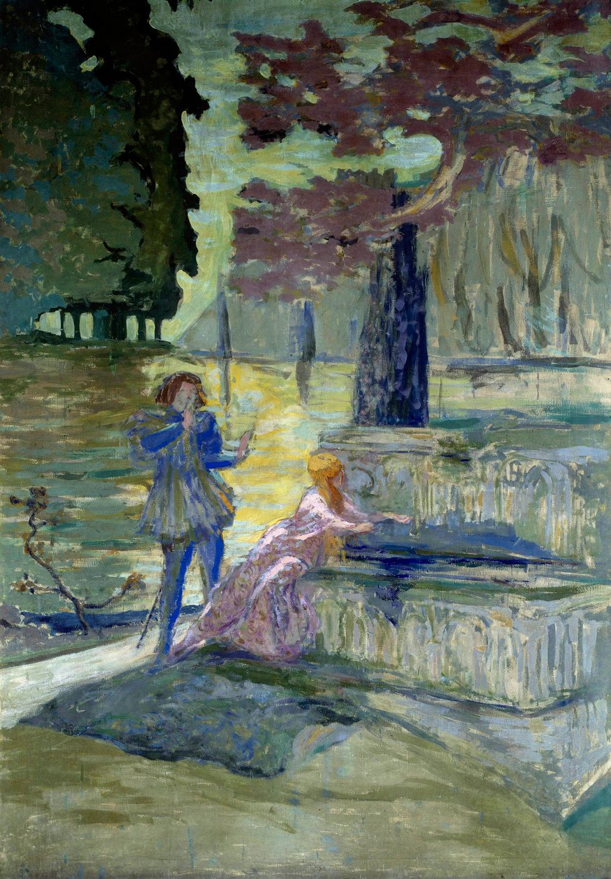 Pelleas et Melisande رسم توضيحي للأوبرا لكلود ديبوسي (1862-1918) الذي يحمل نفس الاسم. رسم إدوارد فويلارد (1868-1940) باريس القرن العشرين ، كوميديا الشانزليزيه بواسطة إدوارد فويلارد
