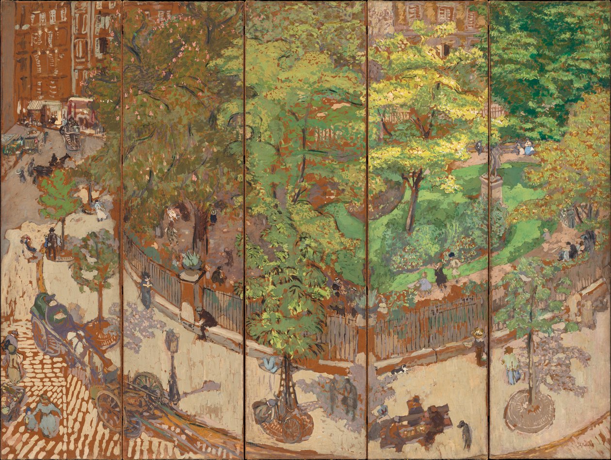 Place Vintimille ، 1911 (شاشة من خمس لوحات ، تشوه على ورق موضوع على قماش) بواسطة إدوارد فويلارد