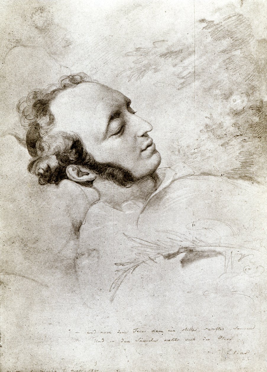 فيليكس مندلسون (1809-47) على فراش موته ، c.1847 بواسطة إدوارد بيندمان