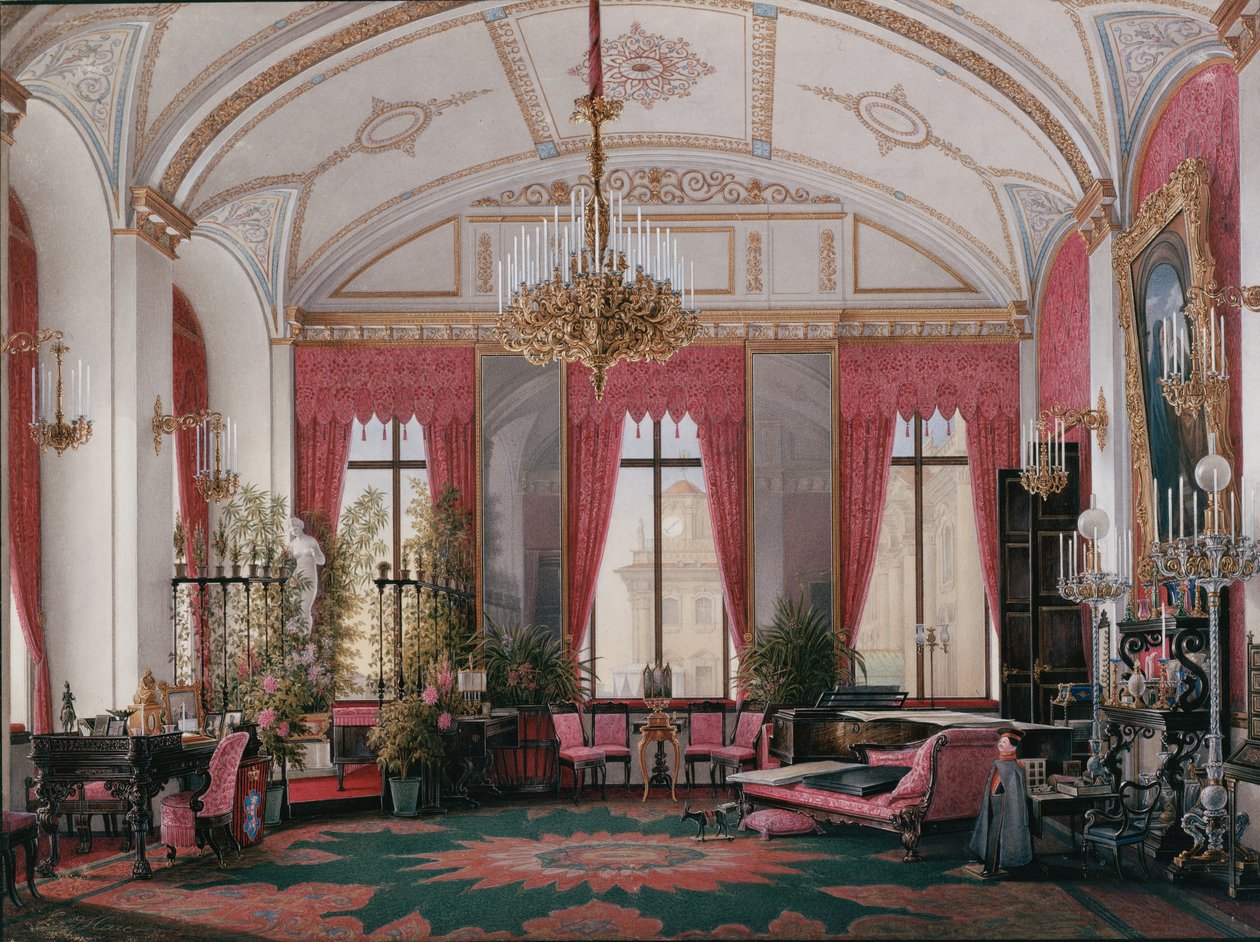 الديكورات الداخلية لقصر الشتاء. دراسة التوت للإمبراطورة ماريا الكسندروفنا ، 1860s بواسطة إدوارد هاو