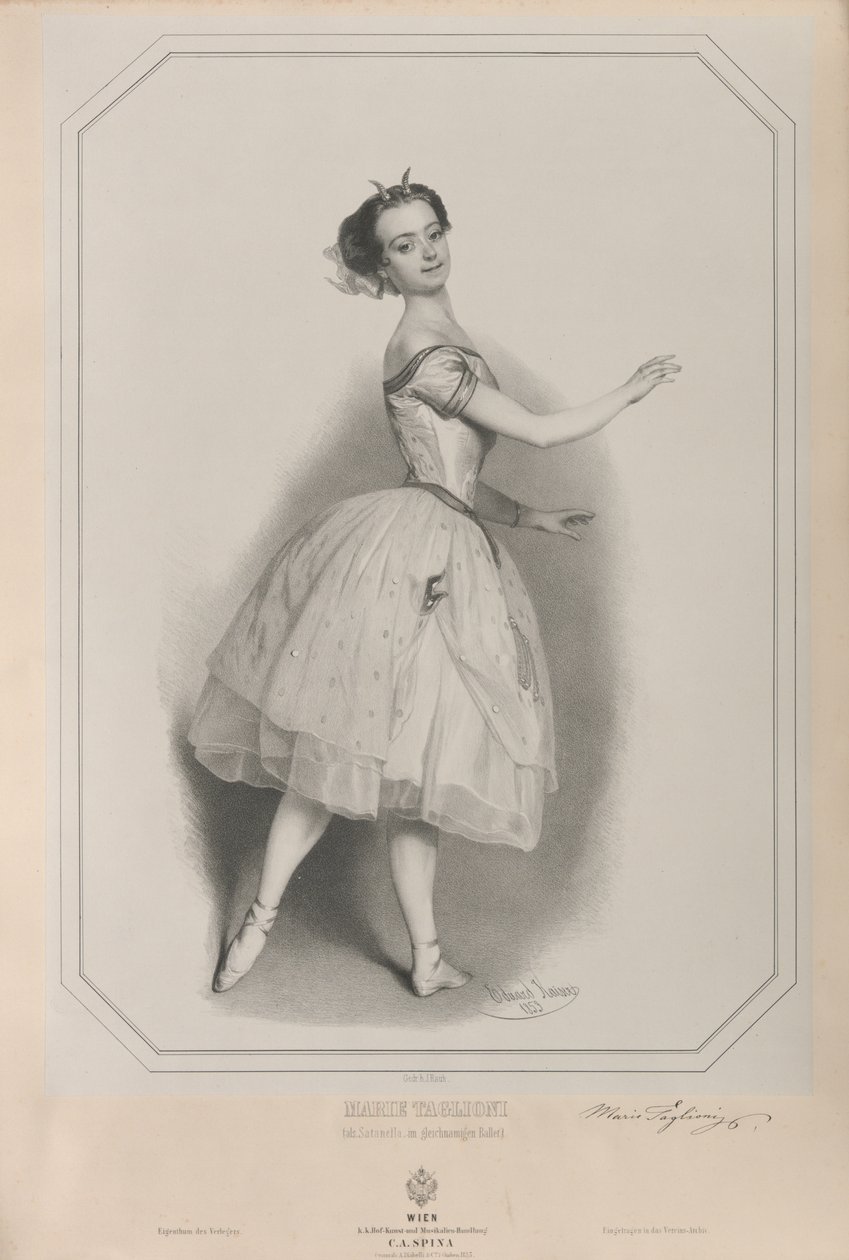 صورة راقصة الباليه ماري تاغليوني 1804-1884 باسم ساتانيلا ، 1853. بواسطة إدوارد كايزر