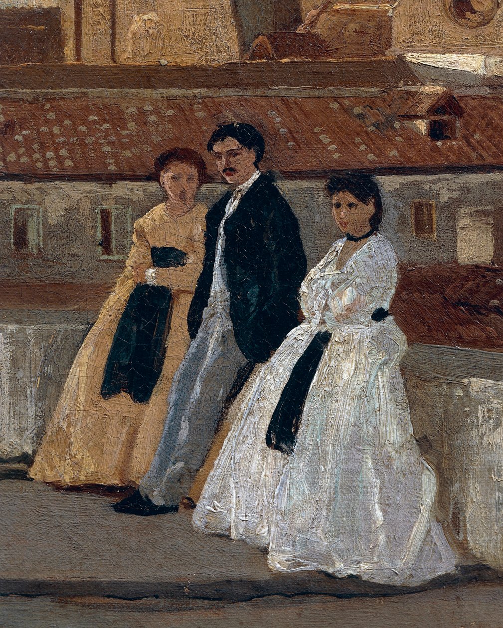 The terrace, by Edoardo Dalbono (1841-1915), oil on panel, 45x30 cm. Detail. بواسطة إدواردو دالبونو