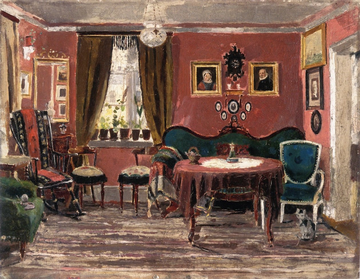 غرفة المعيشة من Miss Munch في Pilestredet 61 (1881) بواسطة إدوارد مونش