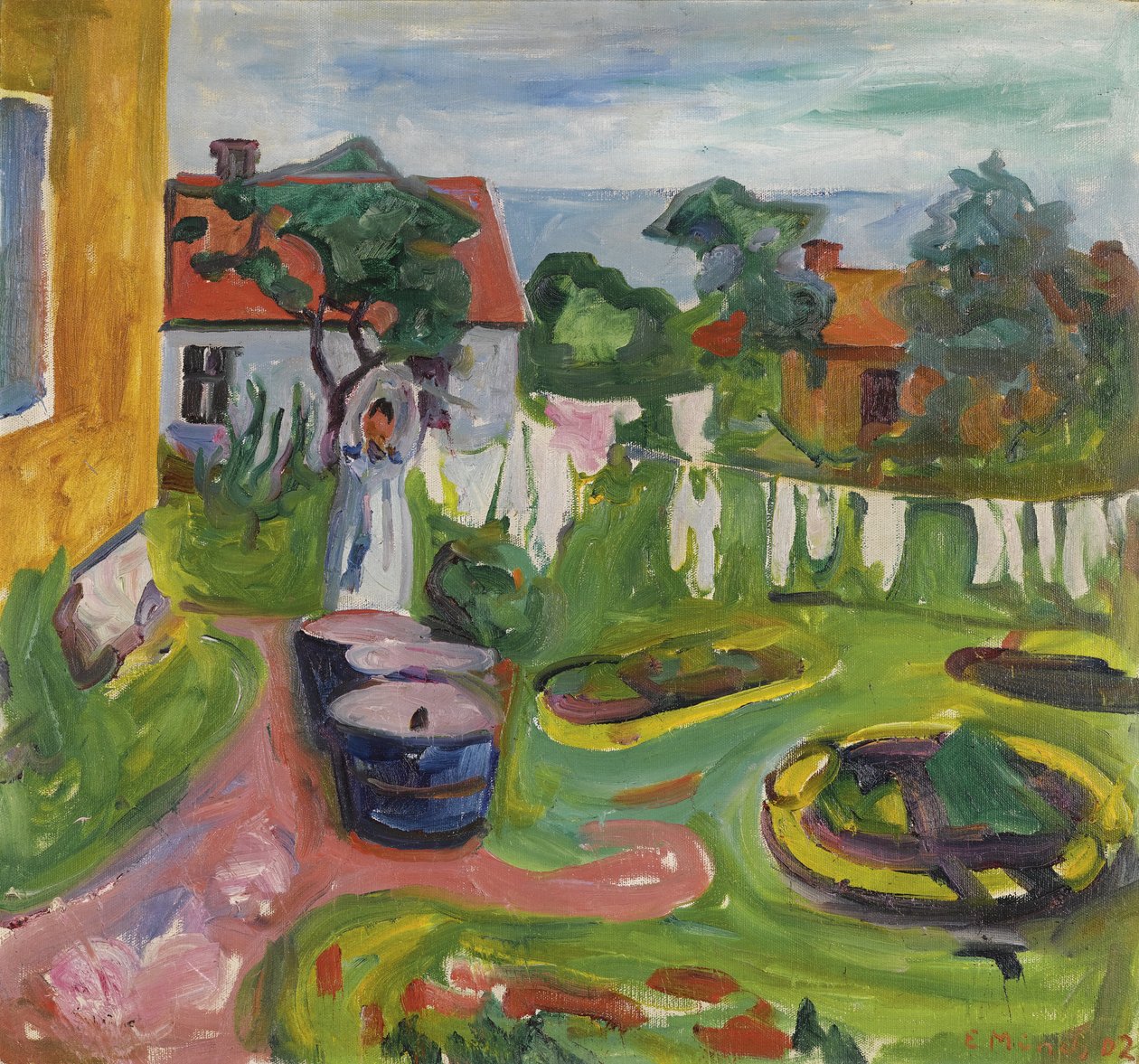 الملابس على خط في Asgardstrand par Munch ، إدوارد (1863-1944) بواسطة إدوارد مونش