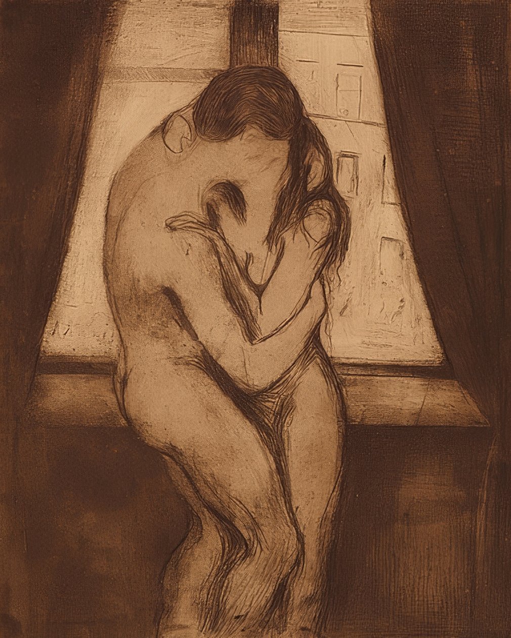 قبلة. 1895 بواسطة إدوارد مونش