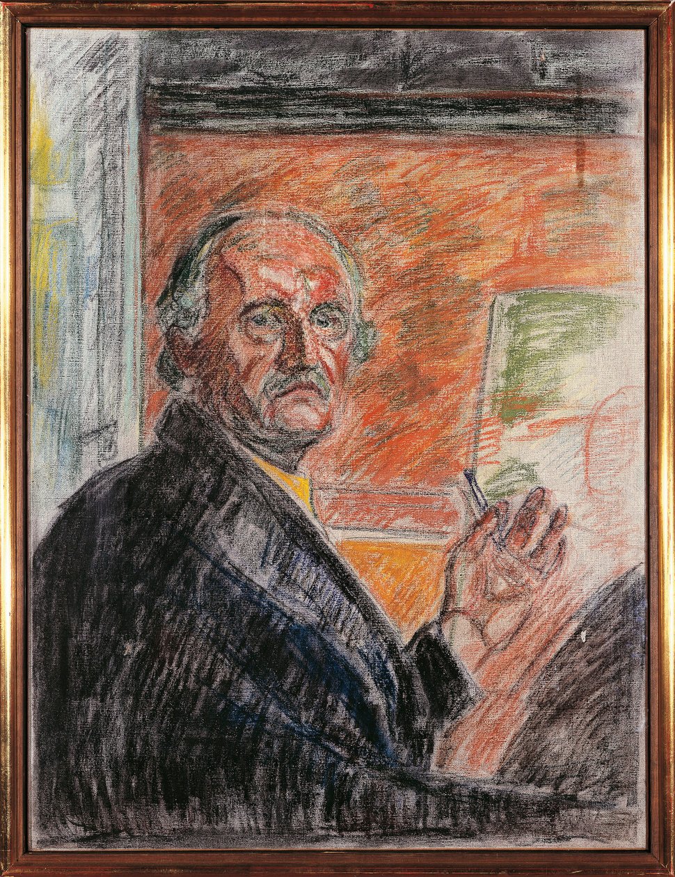 Norway, Oslo, Self-Portrait with a Chalk بواسطة إدوارد مونش