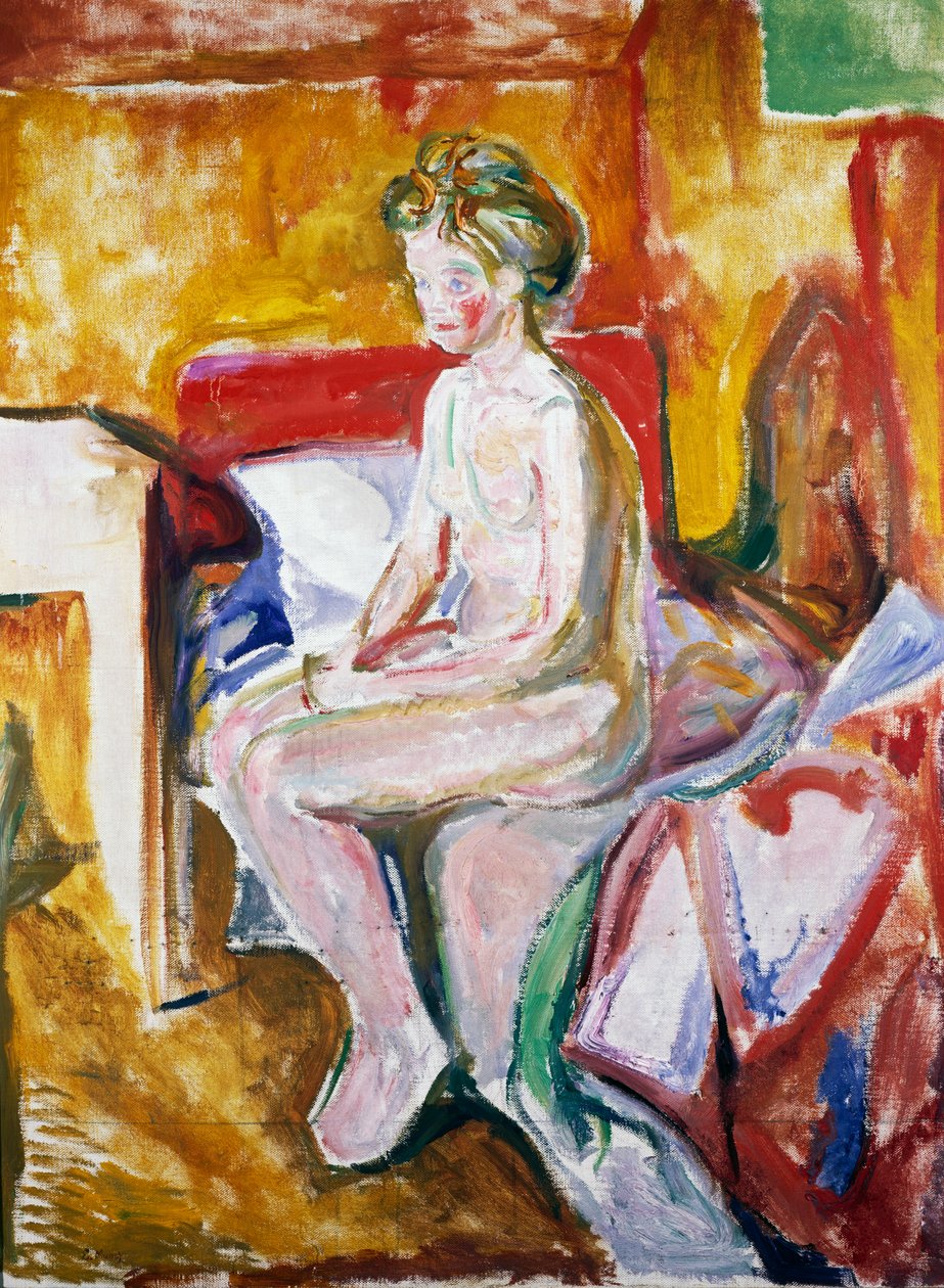 Nude on edge of bed بواسطة إدوارد مونش