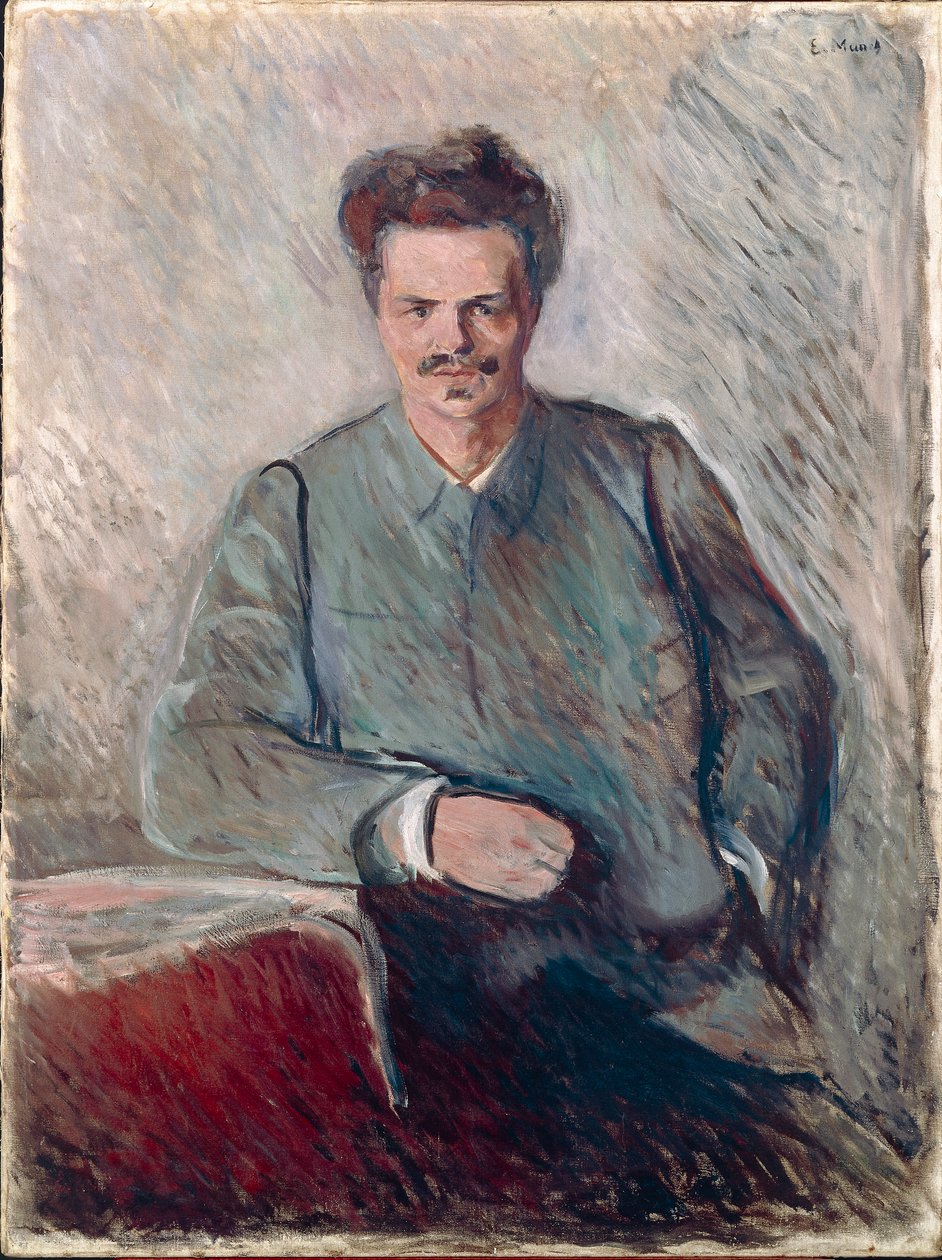 Portrait of Johan August Strindberg (oil on canvas) بواسطة إدوارد مونش