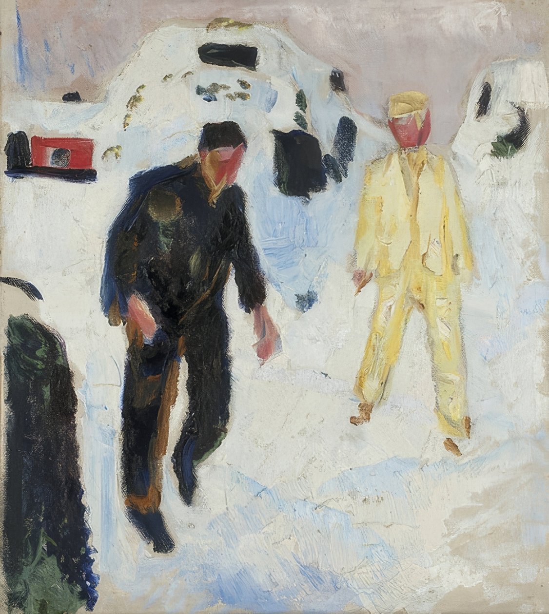 الرجل الأسود والأصفر في الثلج. 1910-12 بواسطة إدوارد مونش