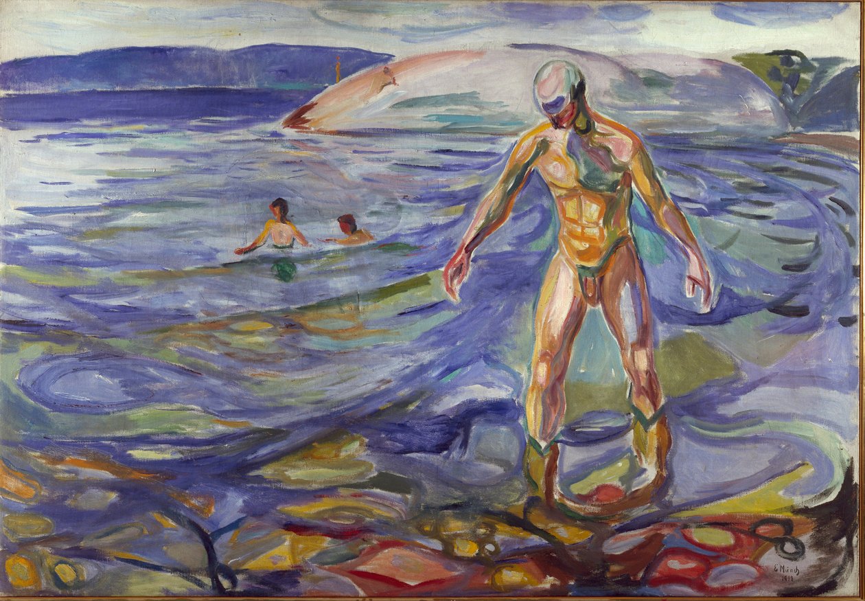 لوحة Bather بواسطة Edvard Munch (1863-1944) 1918 صن. 138x199.5 سم أوسلو ، مجموعات الفنون البلدية بواسطة إدوارد مونش