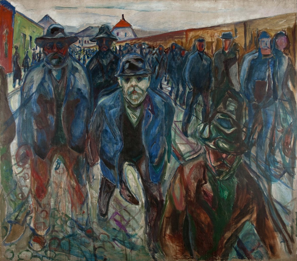 العمال في طريقهم إلى المنزل par مونش ، إدوارد (1863-1944). زيت على قماش ، مقاس: 227x201 بواسطة إدوارد مونش