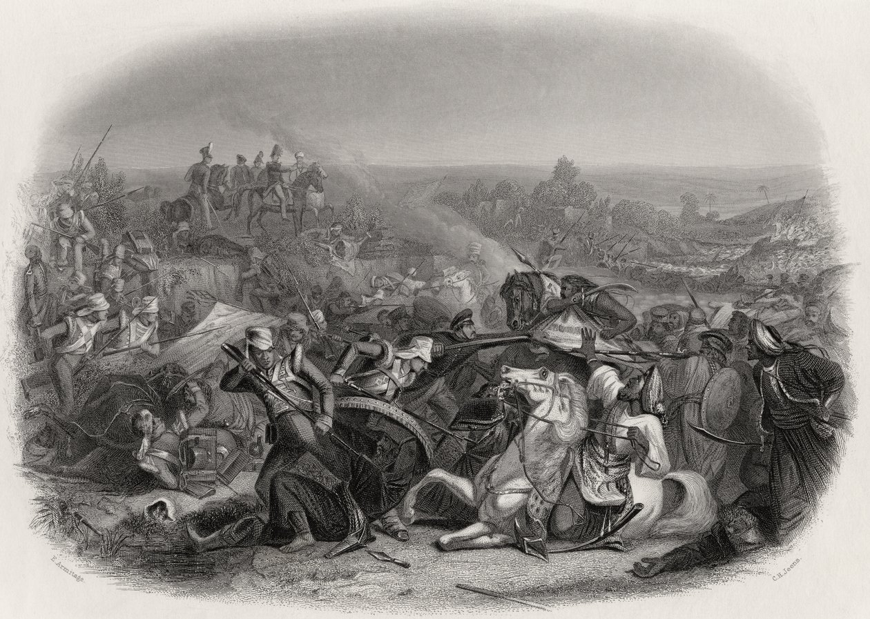 ال معركة Meeanee ، 1843 ، نقشها CH Jeens (1827-79) بواسطة إدوارد أ. أرميتاج