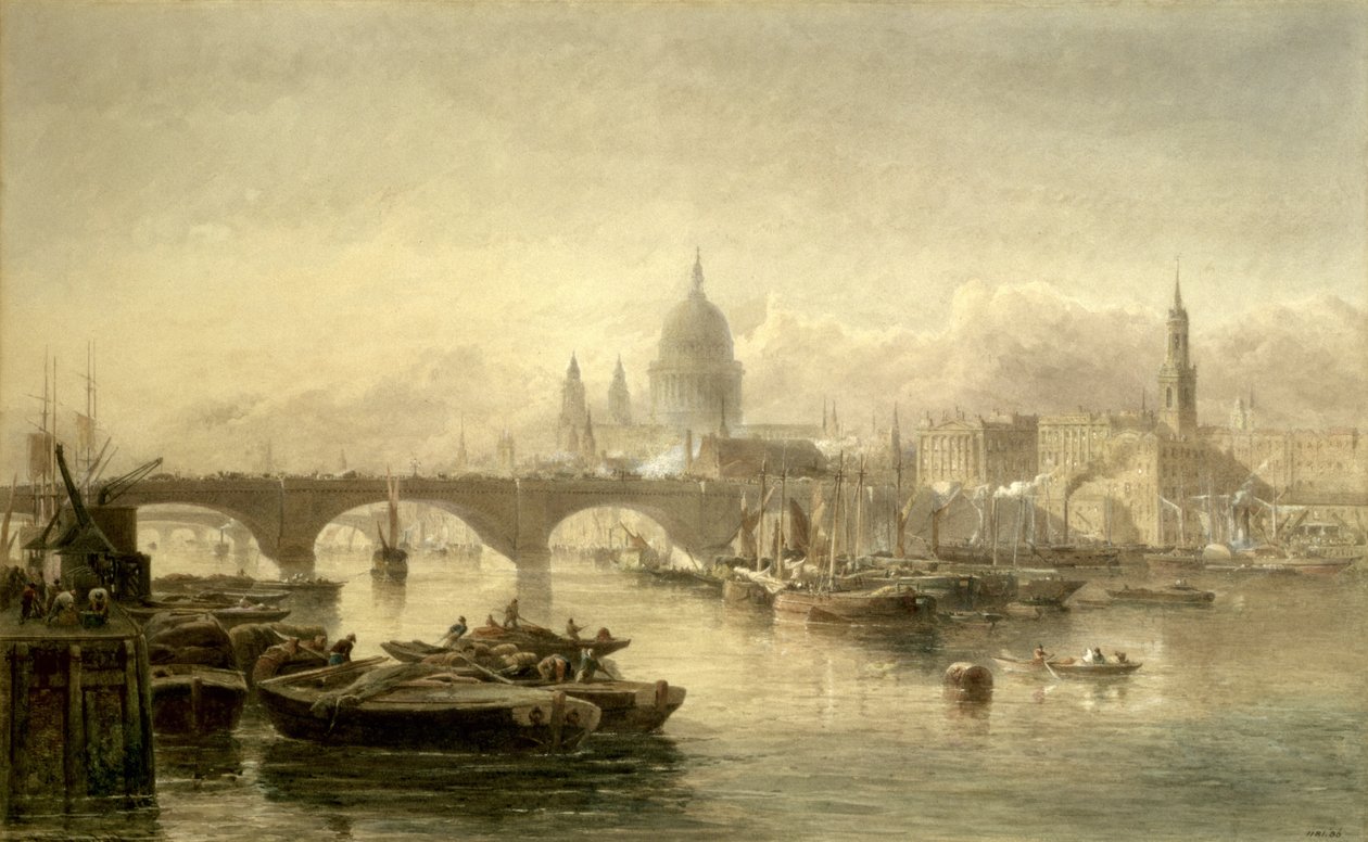 كاتدرائية سانت بول وجسر لندن من Surrey Side ، 1864 بواسطة إدوارد أنجيلو جودال