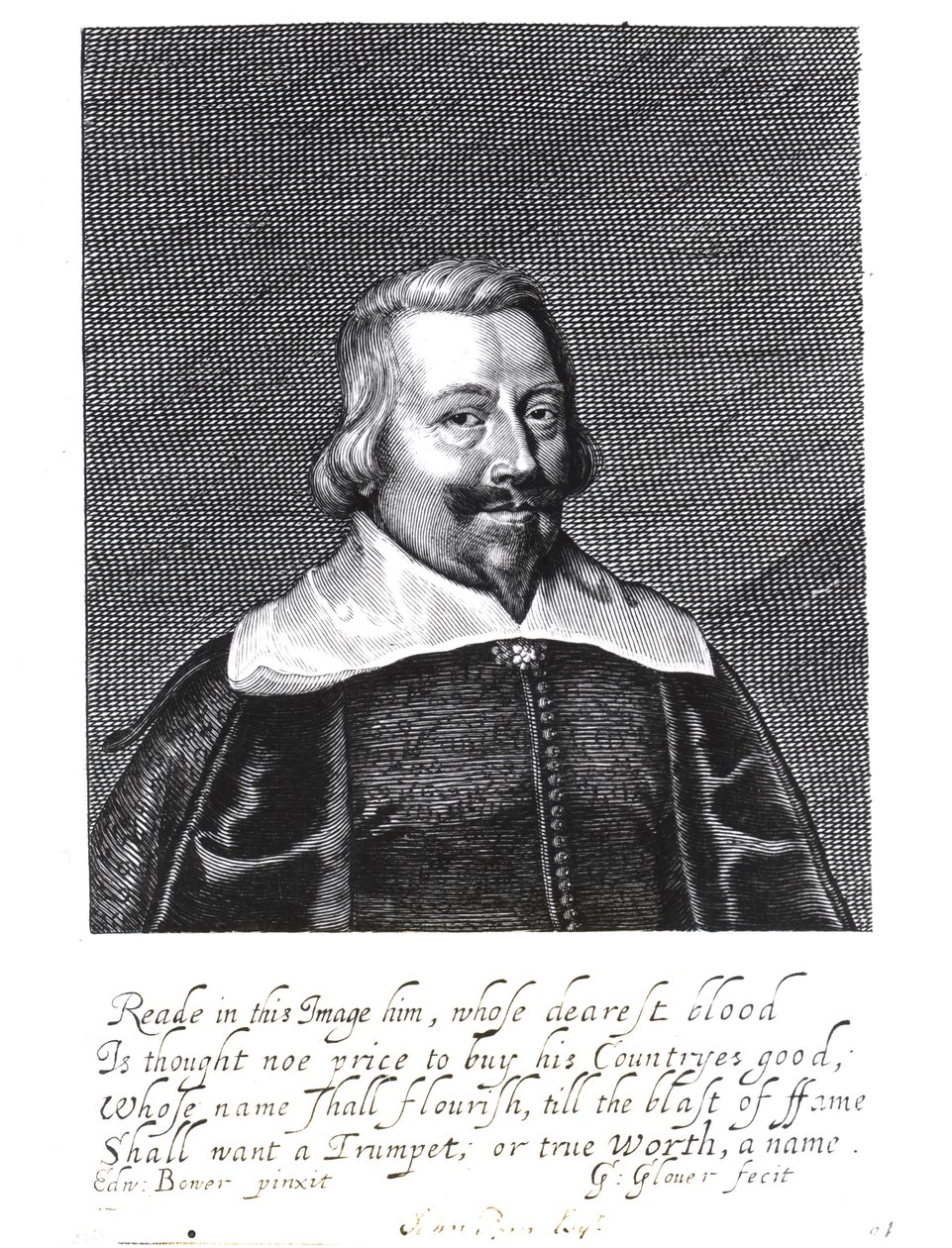 صورة لجون بيم (c.1584-1643) منقوش بواسطة جورج جلوفر (1618-ج 53) بواسطة إدوارد باور