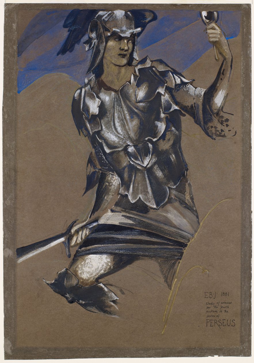 سلسلة Perseus - دراسة Perseus in Armour من أجل العثور على ميدوسا بواسطة إدوارد بورن جونز