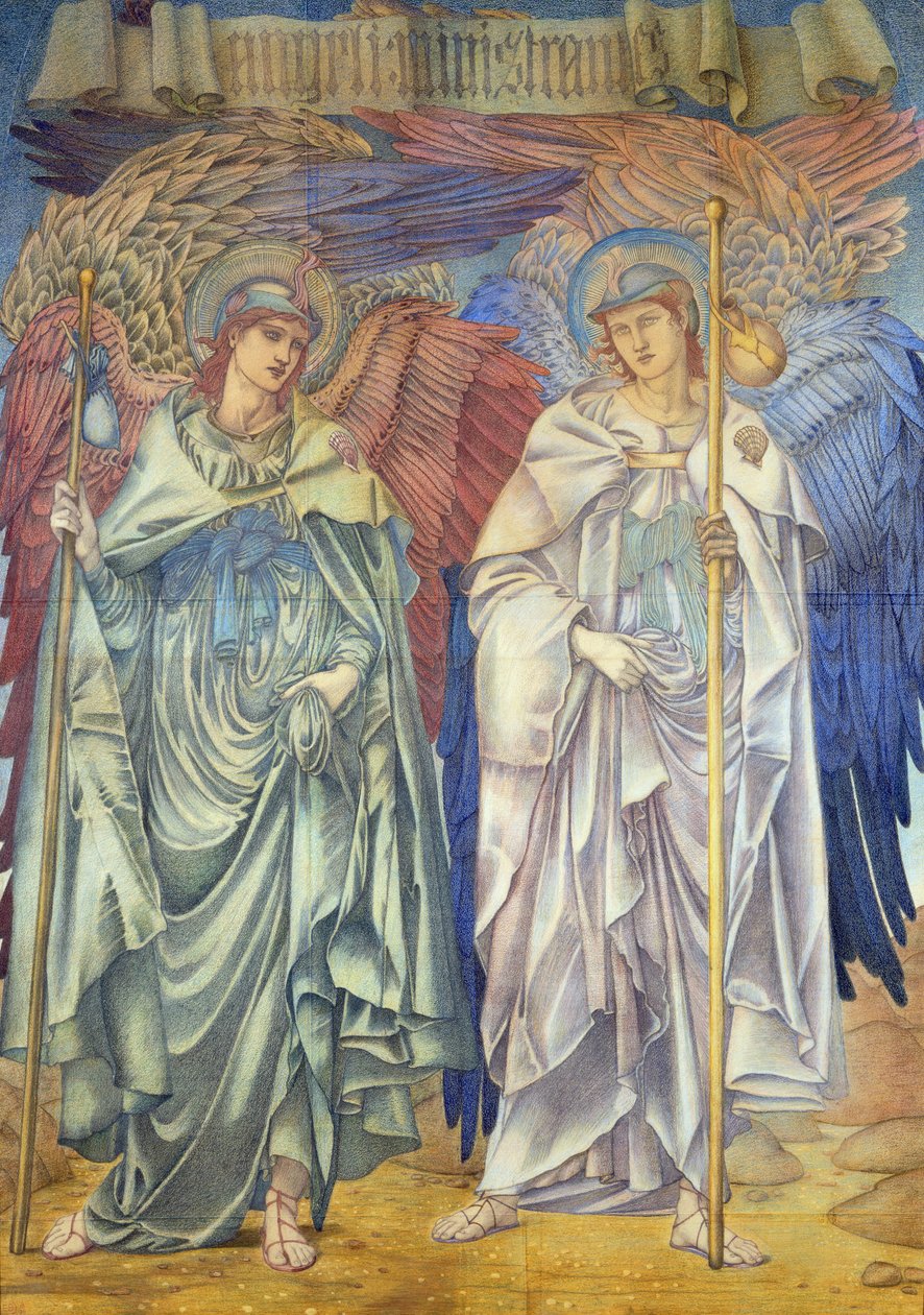 Angeli Ministrantes (تصميم لنافذة في كاتدرائية سالزبوري ، أيضًا للمنسوجات) بواسطة إدوارد بورن جونز