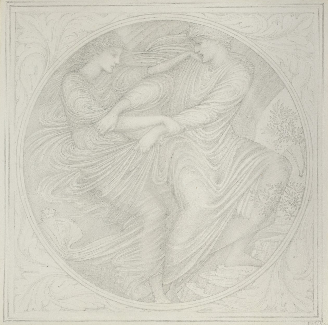 Orpheus Looks Back ، 1872-75 (الجرافيت على الورق) بواسطة إدوارد بورن جونز