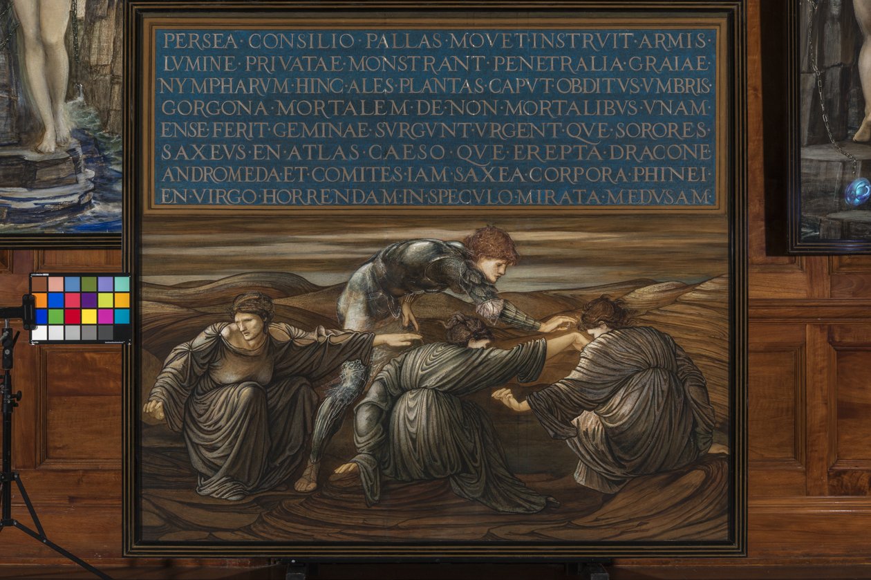Perseus and the Graiae، 1877 (وسائط مختلطة على ورق) بواسطة إدوارد بورن جونز