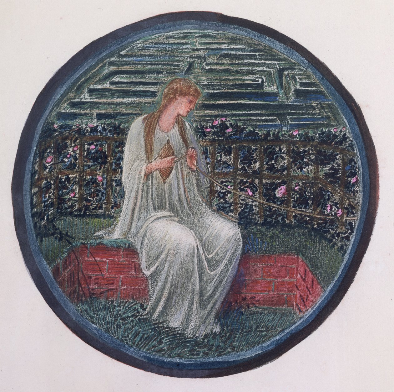 كتاب الزهور: XIV. Love in a Tangle، 1905 (litho with gouache on paper) بواسطة إدوارد بورن جونز