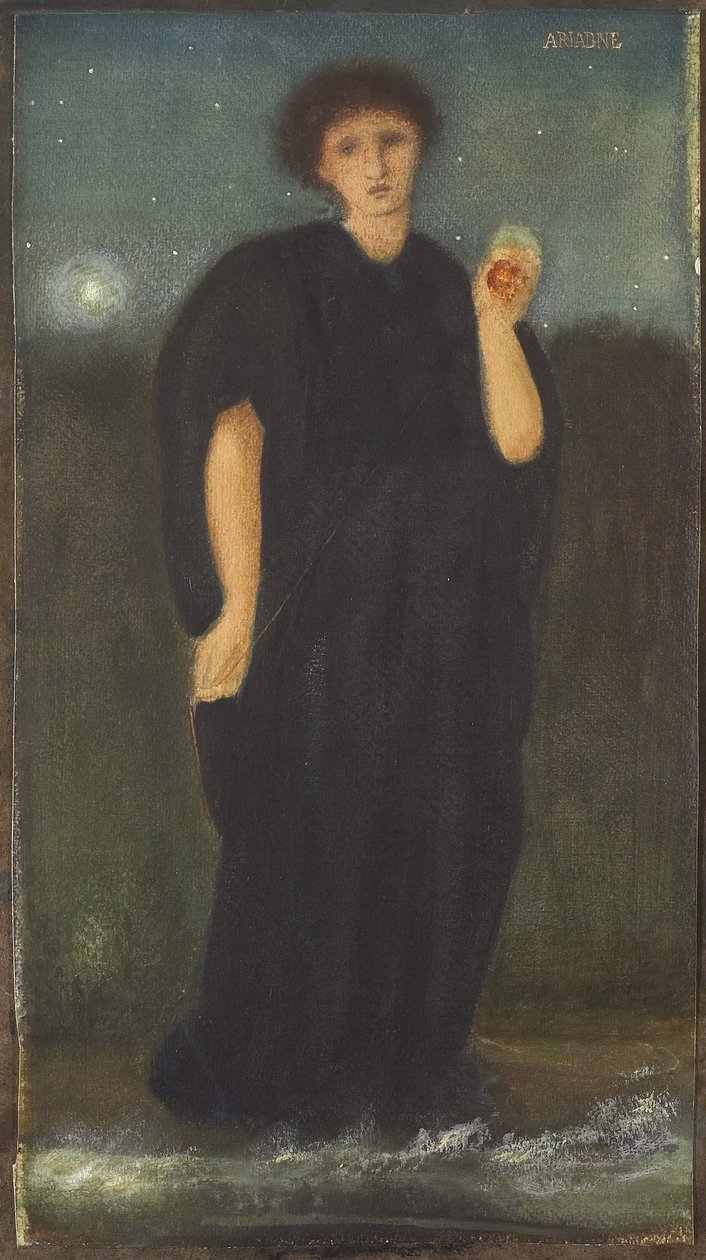 أريادن ، c.1867 (مرحاض وغواش بأبيض معتم ، مرتفع بصمغ عربي على ورق منسوج) بواسطة إدوارد بورن جونز
