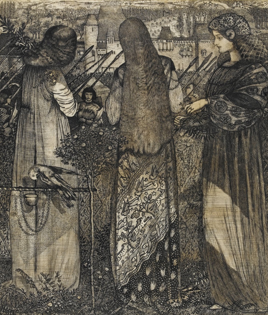 الذهاب إلى المعركة ، 1858 (حبر وغسل على الرق) بواسطة إدوارد بورن جونز