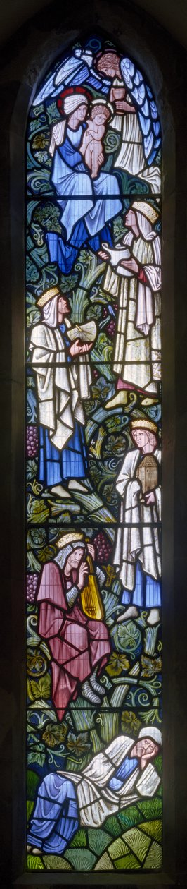 Rottingdean، St Margaret، Morris & Co.، Edward Burne-Jones، The Tree of Jesse، Self Portrait، 1897 بواسطة إدوارد بورن جونز