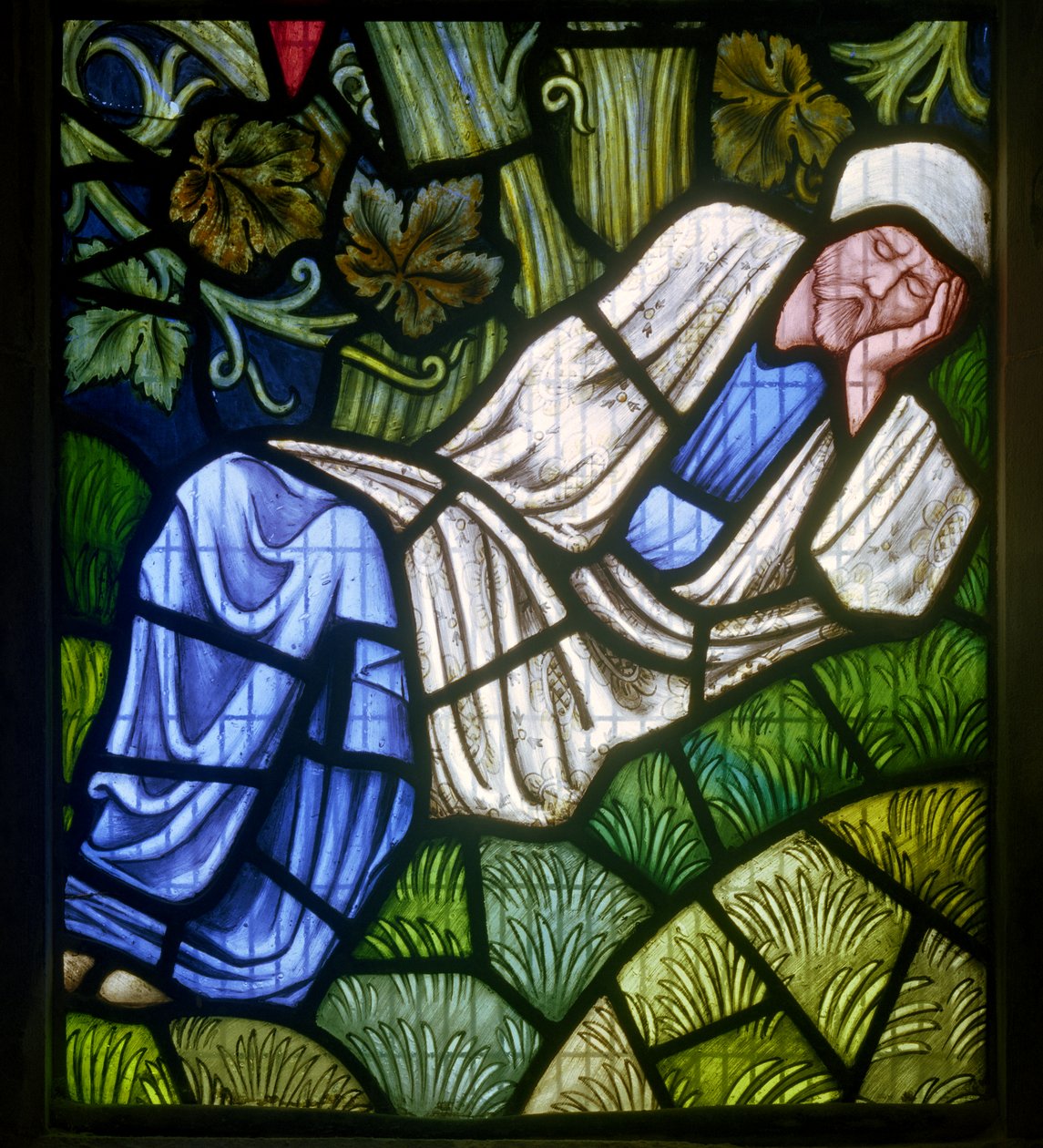 Rottingdean، St Margaret، Morris & Co.، Edward Burne-Jones، The Tree of Jesse، Burne-Jones Self Portrait، 1897 بواسطة إدوارد بورن جونز