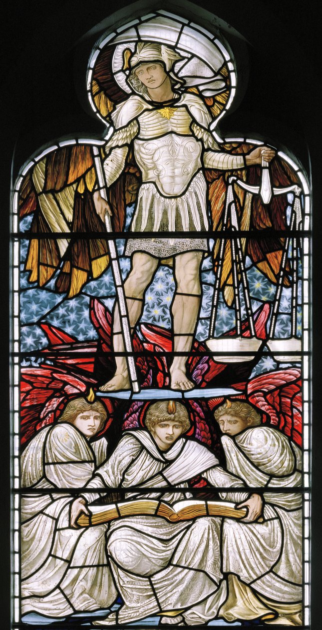 St Michael Weighing Souls ، تفاصيل الحكم الأخير ، 1876 بواسطة إدوارد بورن جونز
