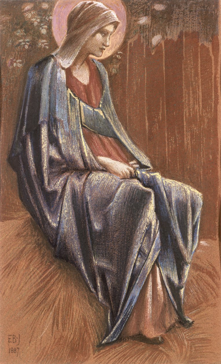 العذراء ، 1887 (طباشير ملونة وذهبية) بواسطة إدوارد بورن جونز