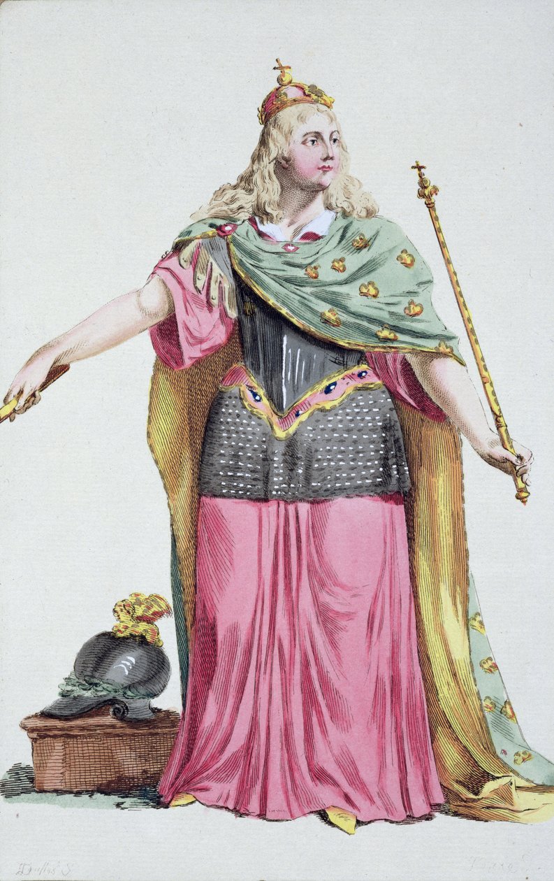 كريستينا (1626-1689) ملكة السويد من "مجموعة المطبوعات التي تمثل الرتب والكرامات ، وفقًا لزي جميع الأمم الموجودة" ، المنشورة عام 1780 (نقش يدوي) بواسطة إدوارد إيمرسون سيمونز