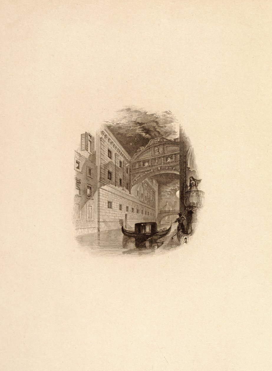 جسر التنهدات ، البندقية ، c.1832 بواسطة إدوارد فرانسيس فايند