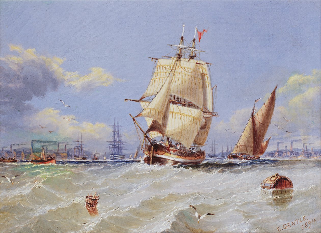 المشهد الساحلي ، 1894 بواسطة إدوارد جنتل