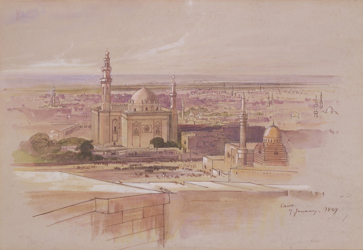 مسجد أجرا ، القاهرة ، 1849 بواسطة إدوارد لير