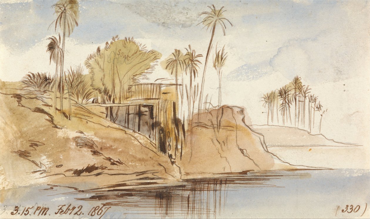 بين إبراهيم ووادي حلفه ، 3.15 مساءً ، 2 فبراير 1867 (330) بواسطة إدوارد لير