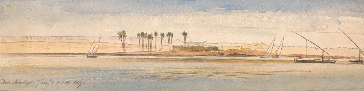 دير كديج ، من 1 إلى 00 مساءً ، 2 يناير 1867 بواسطة إدوارد لير