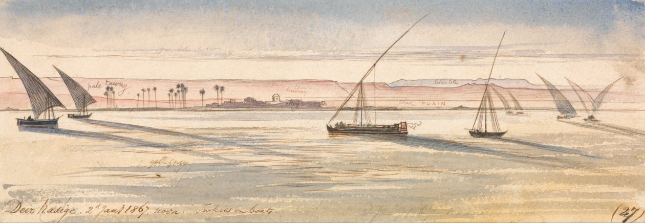 دير كديج ، ظهرا ، 2 يناير 1867 (27). بواسطة إدوارد لير