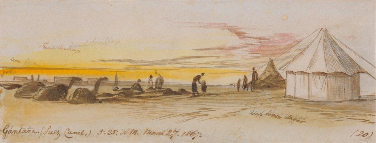 قنطرة (قناة السويس) ، 5-25 صباحًا ، 27 مارس 1867 (20) بواسطة إدوارد لير