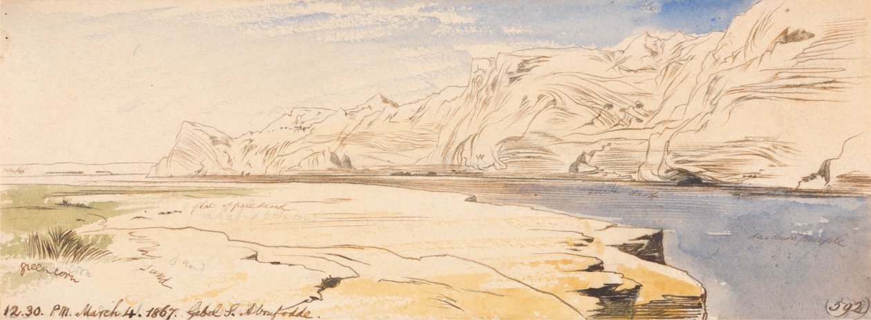 جبل الشيخ أبو فضل ، 12-30 مساء ، 4 مارس 1867 (592) بواسطة إدوارد لير