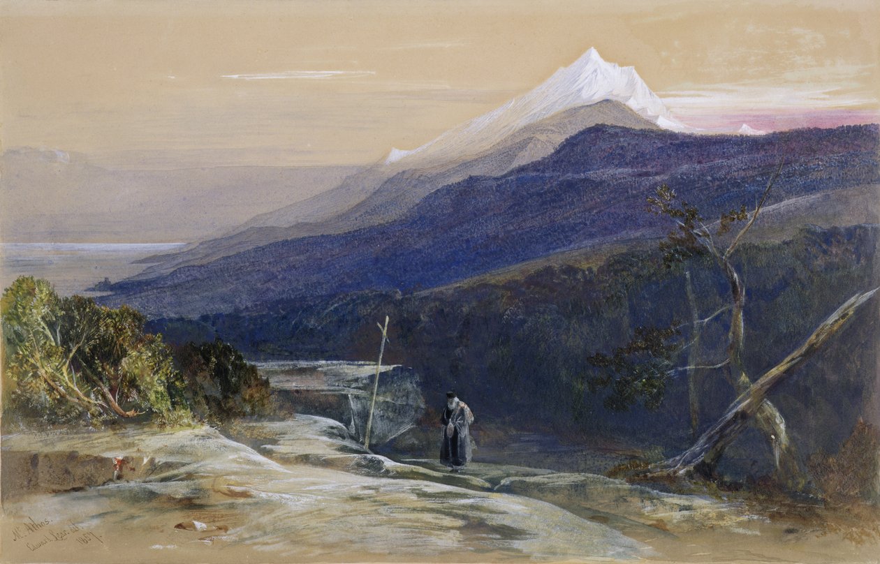 No.0950 جبل آثوس ، 1857 (مرحاض ، الغواش والطباشير) بواسطة إدوارد لير