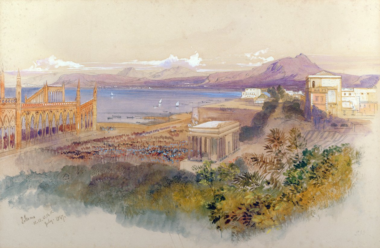 باليرمو ، 1847 (قلم وحبر وغواش) بواسطة إدوارد لير