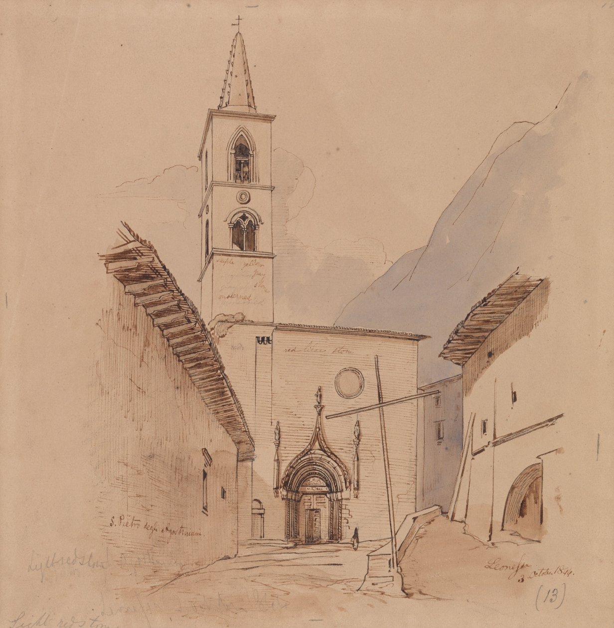 S. Pietro Degli Agostiniani. LEONESSA. بواسطة إدوارد لير