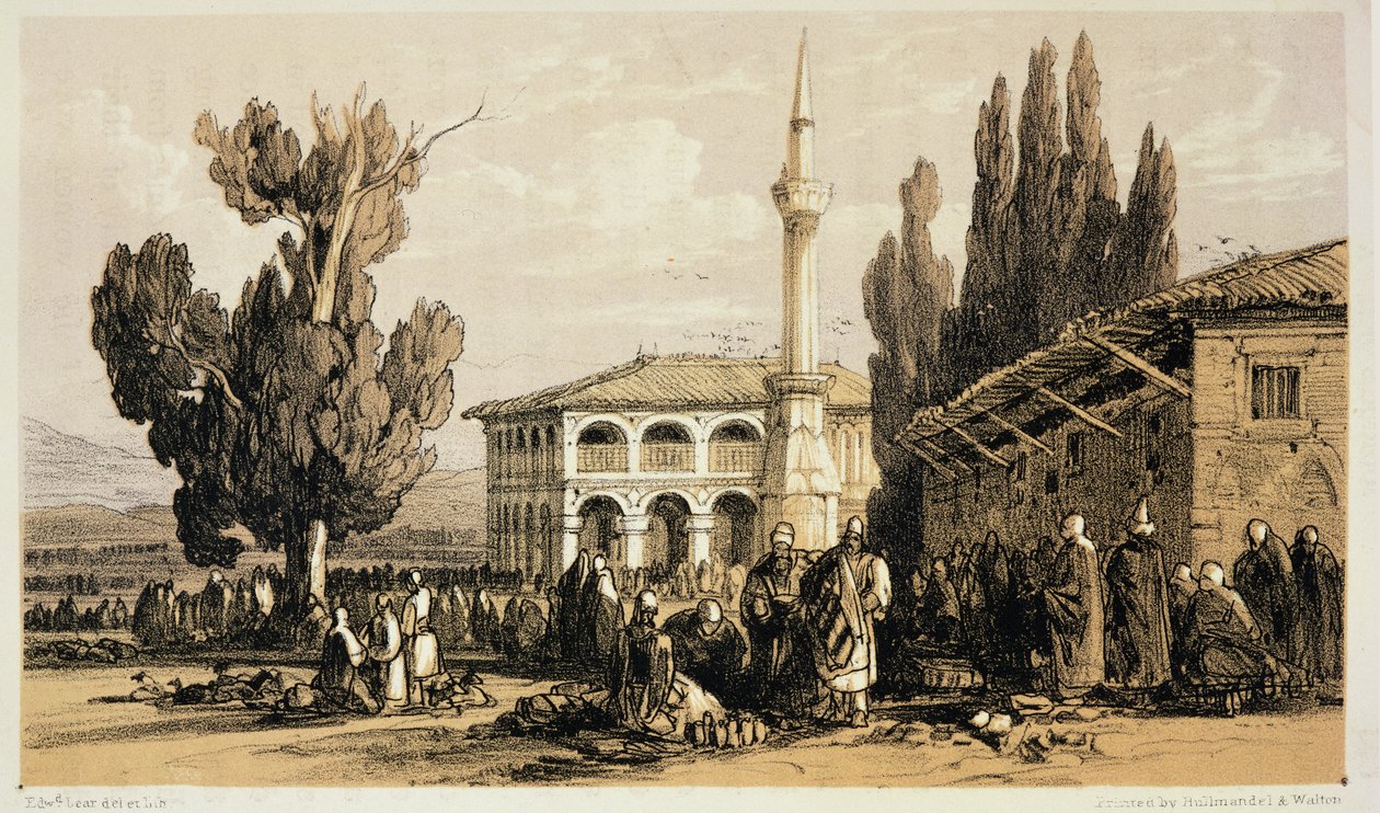 تيرانا ، من "مجلات رسام مناظر طبيعية في ألبانيا واليونان" ، نشر 1851 بواسطة إدوارد لير