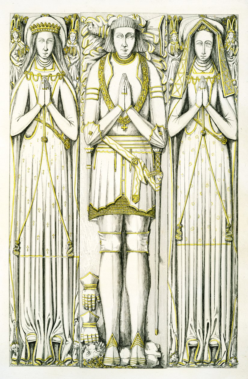 The Smythe Tomb ، كنيسة القديس بطرس ، إلفورد ، ستافوردشاير ، إنجلترا ، 1848-9 (نقش ملون باليد) (انظر أيضًا 779750 und 779760) بواسطة إدوارد م.ريتشاردسون