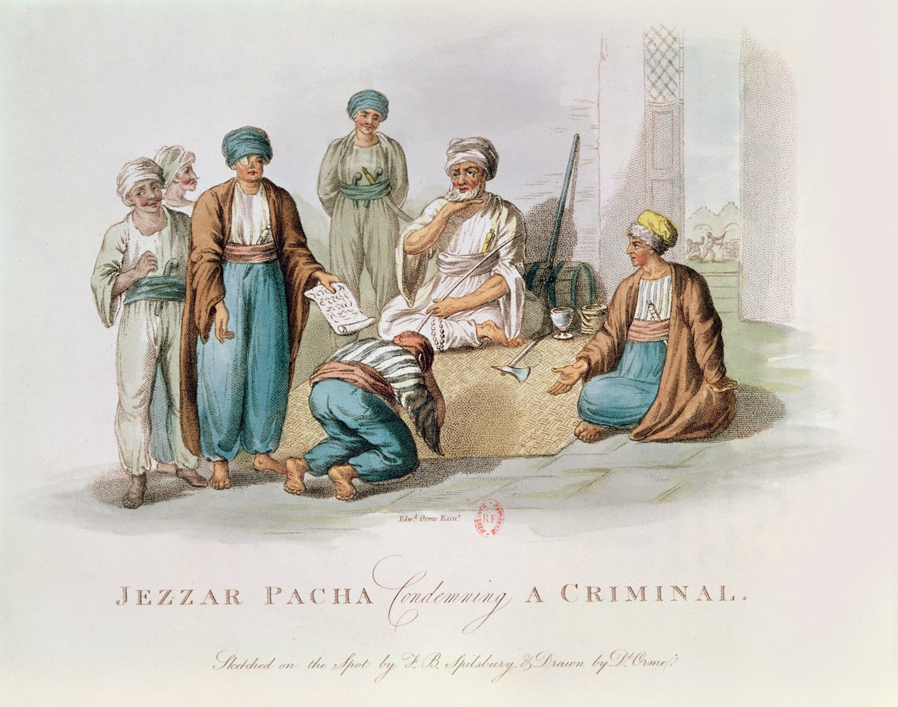 جزار باشا c.1720-1804 يدين نقش اللون الإجرامي بواسطة إدوارد أورم