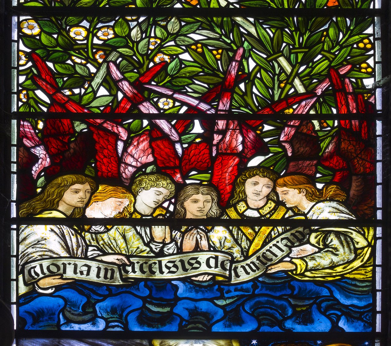 Nun Monkton، St Mary، Morris Marshall & Faulkner & Co، William Morris، Edward Burne-Jones، Angel Choir، 1873 بواسطة إدوارد وموريس برن جونز