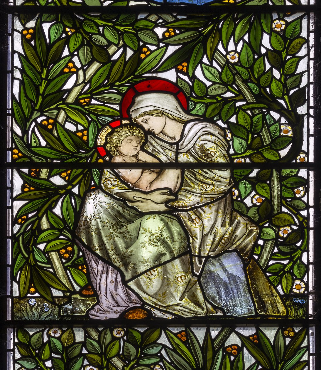 Nun Monkton، St Mary، Morris Marshall & Faulkner & Co، William Morris، Edward Burne-Jones، Madonna & Child، 1873 بواسطة إدوارد وموريس برن جونز